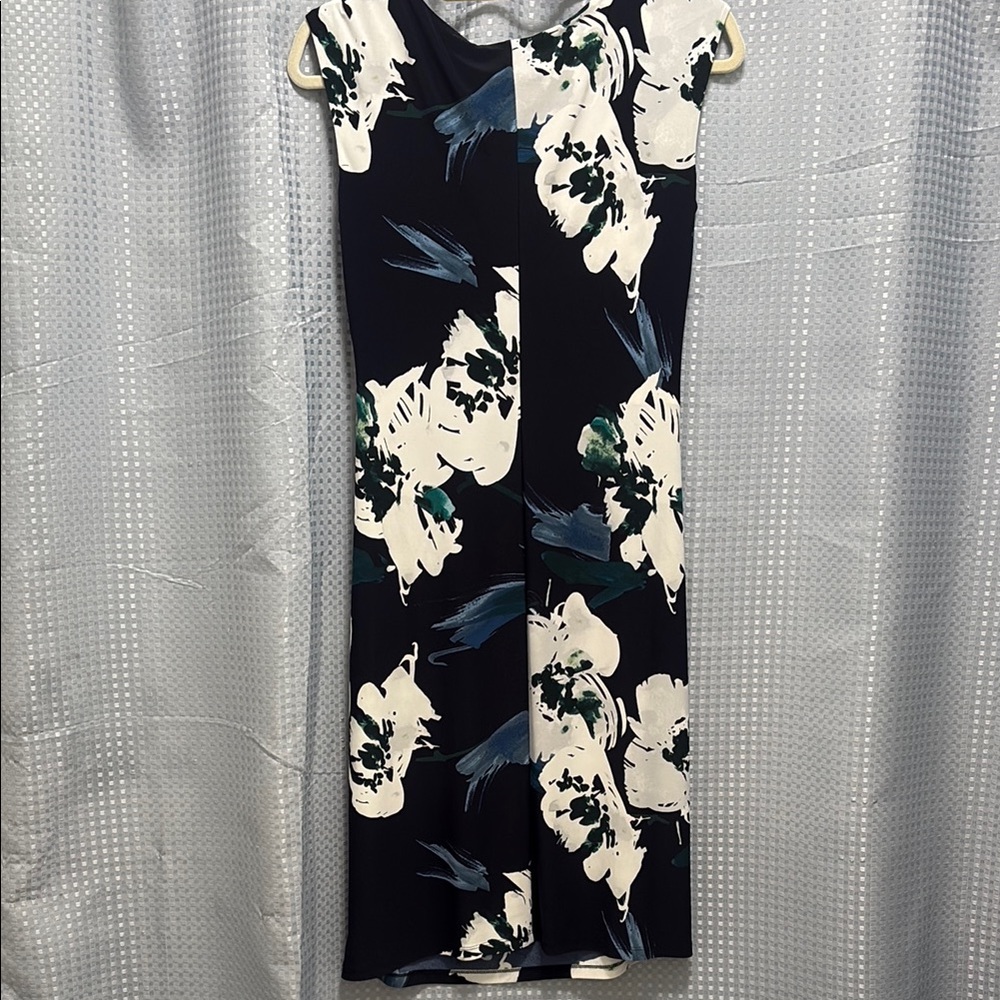 Ralph Lauren Cream Ruched Wrap Midi Dress - Picture 5 of 5